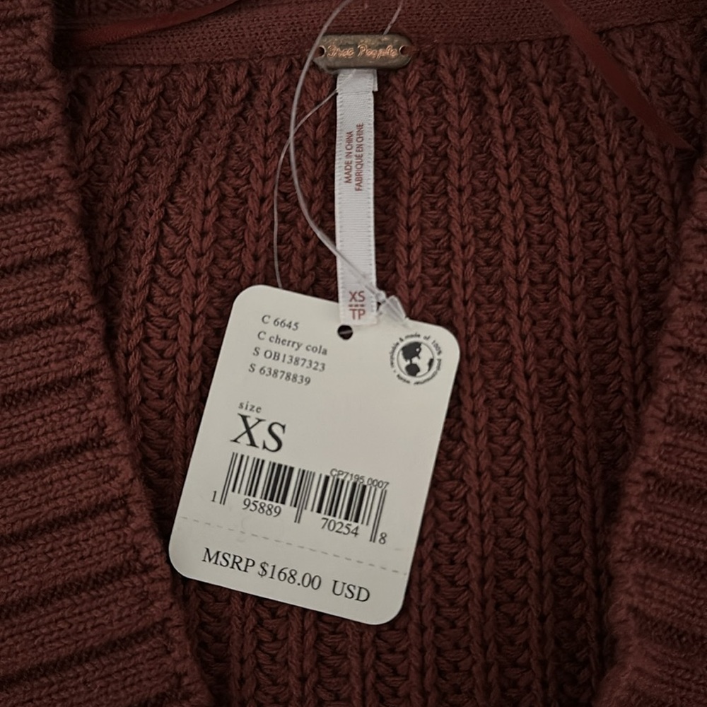 XS free people crop top sweater - Picture 2 of 3